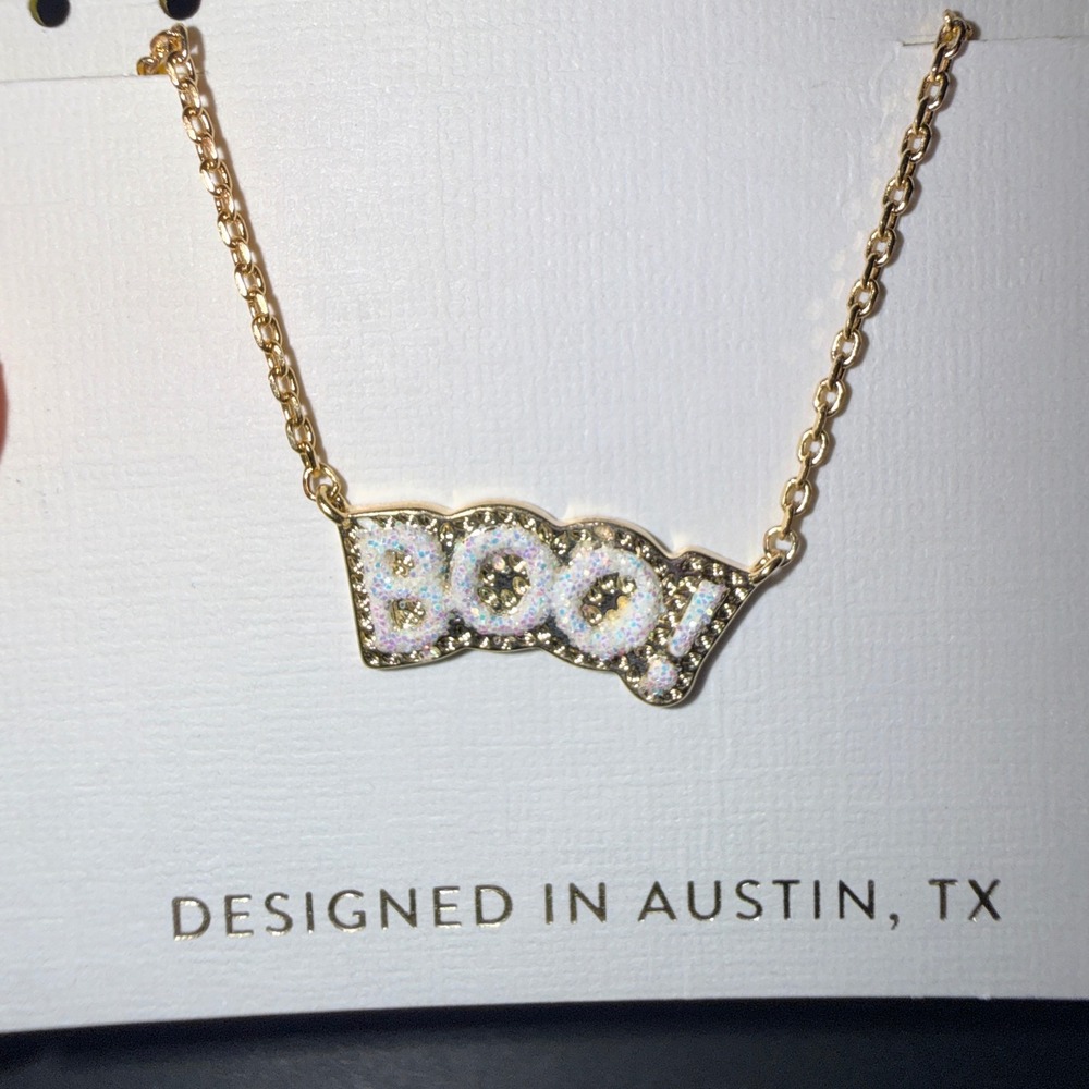 Kendra Scott Necklace Women Gold BOO! New Halloween Iridescent Pendant - Picture 2 of 5
